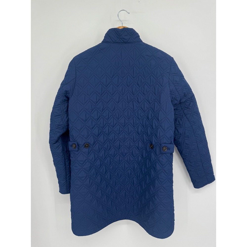 Lands End Quilted Jacket Womens S Blue Diamond Stitch Barn Coat Fall Outdoor - Picture 9 of 9